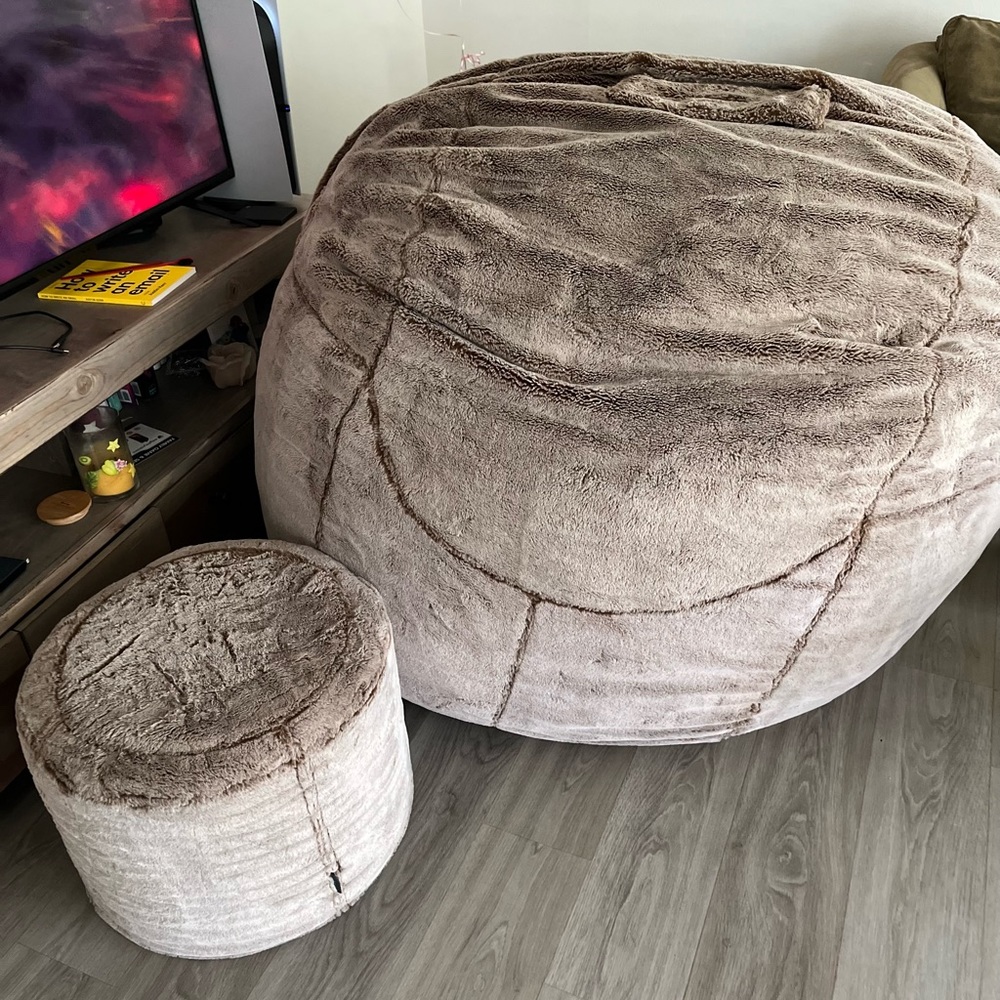 Lovesac Movie sac with Squatoman and wombat fur covers